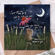 Stronger - Greeting Card by Fox Under The Moon features whimsical artwork with a motivational message.