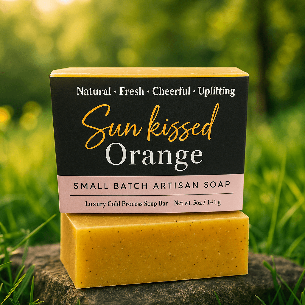 Sun Kissed Orange Soap Bar - Soap Boutique, a bright artisan soap bar that uplifts with sweet orange essential oil.