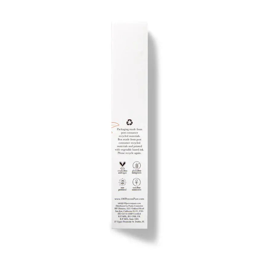Sustainable packaging for Superfruit Oil Nourishing Cream with recycling symbols and product information.