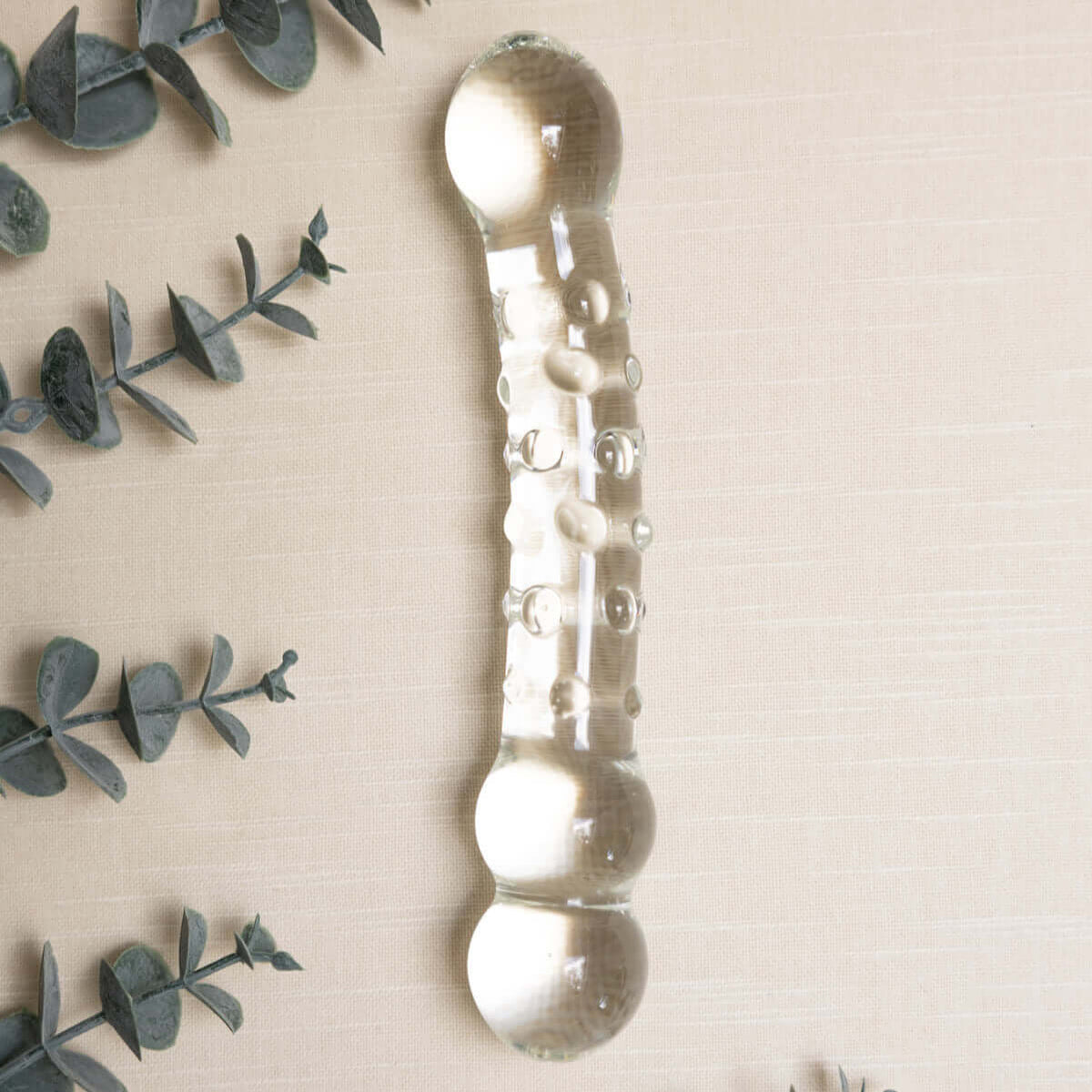 Tansy Dew Drops Glass Dildo – 7.5” Textured Borosilicate Glass