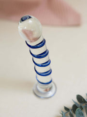 Tansy Ribbed Glass Dildo – 7” Borosilicate Pleasure Toy