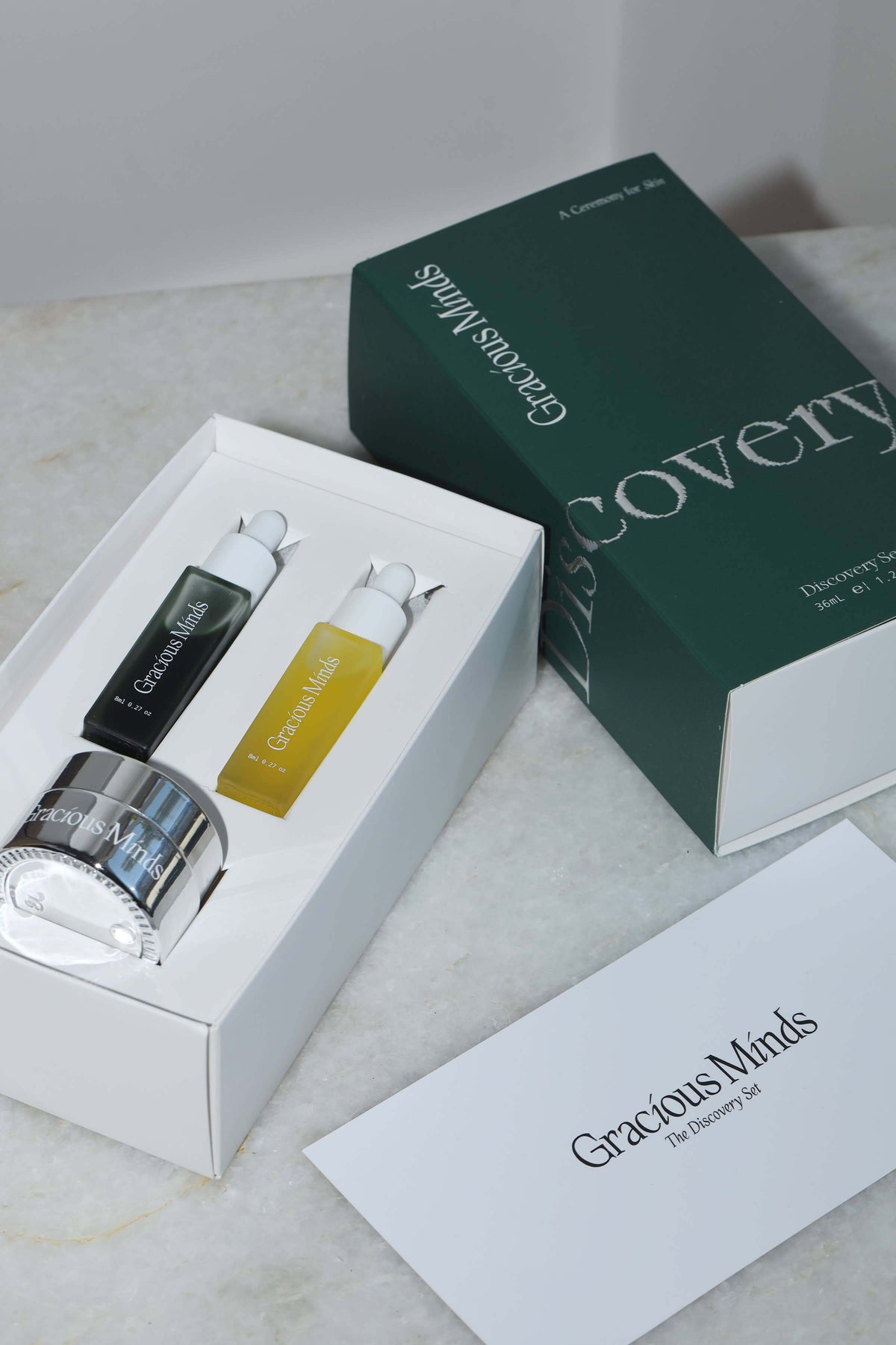 The Discovery Set - The Holistic Night Edit, a holistic night skincare set featuring three essential products.