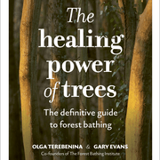 Book cover of 'The Healing Power of Trees' with forest background