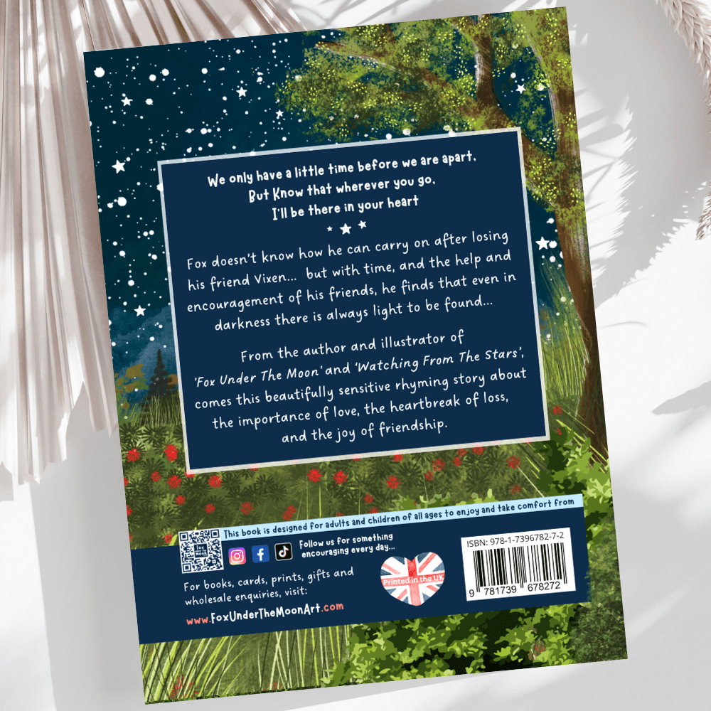 The Longest Night Paperback Book + bookmark back cover showcasing its poignant message and beautiful illustrations.