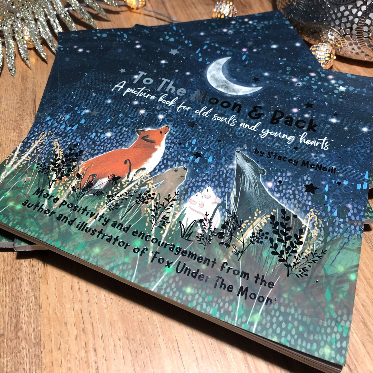 To The Moon & Back - Fox Under The Moon - 2 picture book cover featuring foxes and illustrations by Stacey McNeill.