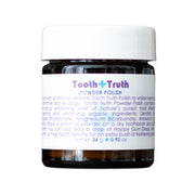 Jar of Tooth Truth powder on a white background