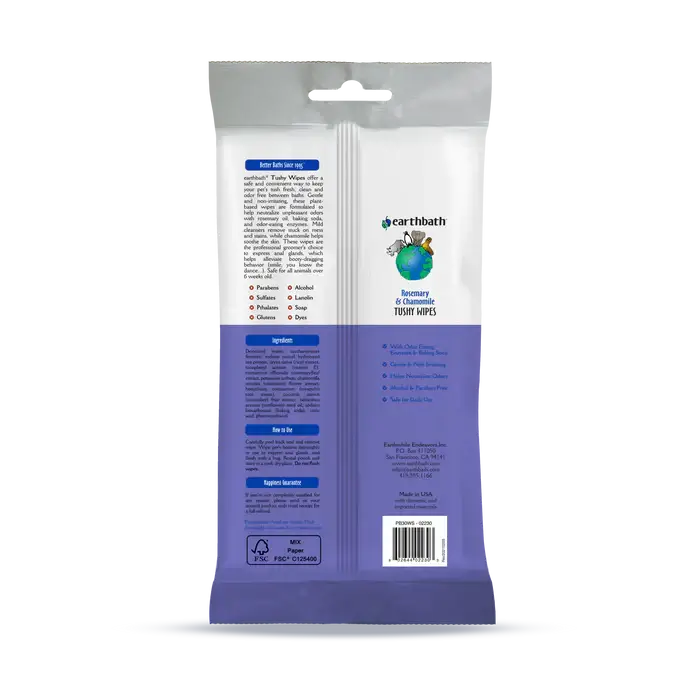 Tushy Wipes for Dogs - Earthbath