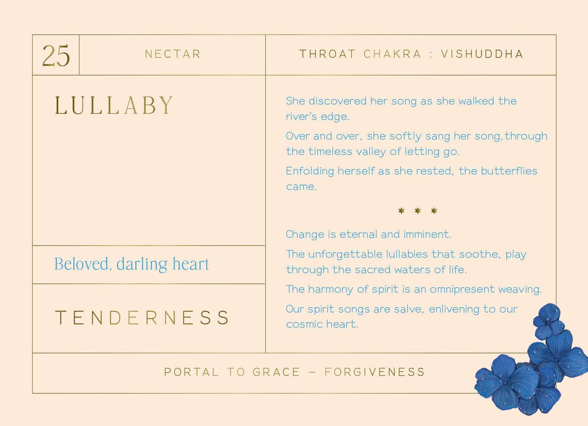Textual content with floral design on a beige background
