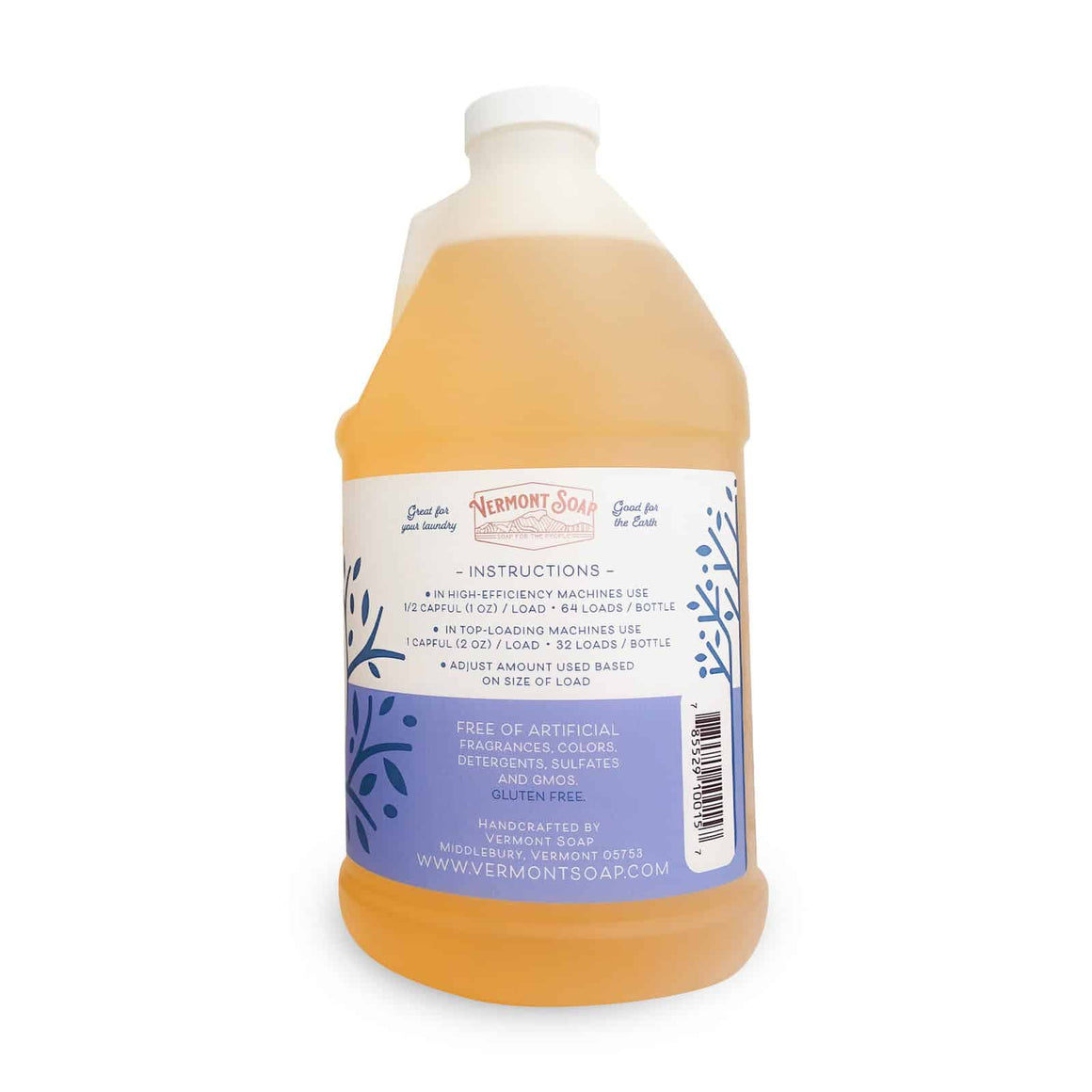 Simply Unscented Laundry Soap 64oz / 1.89 Litre - Vermont Soap