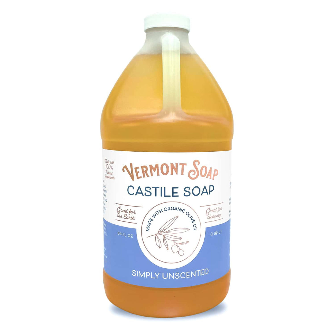 Simply Unscented Castile Liquid Soap - Vermont Soap