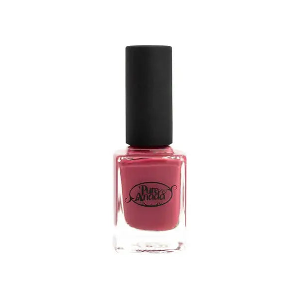 Velvet Rose- Pure Anada Natural Nail Polish 12ml bottle in medium deep reddish rose color