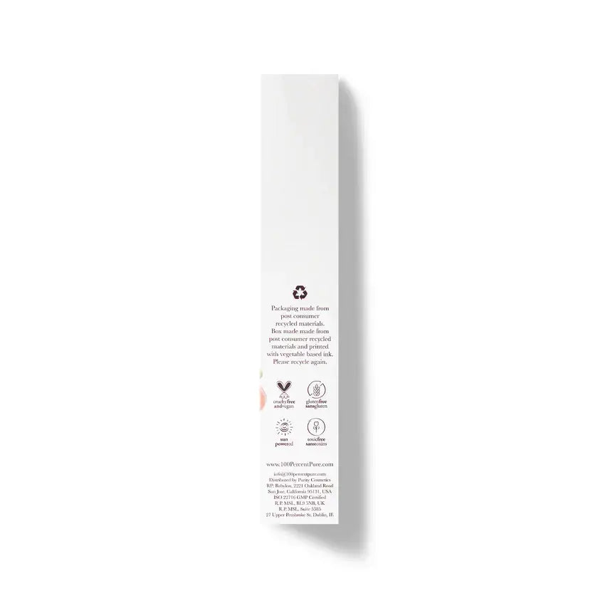 Product packaging with sustainability icons on a white background