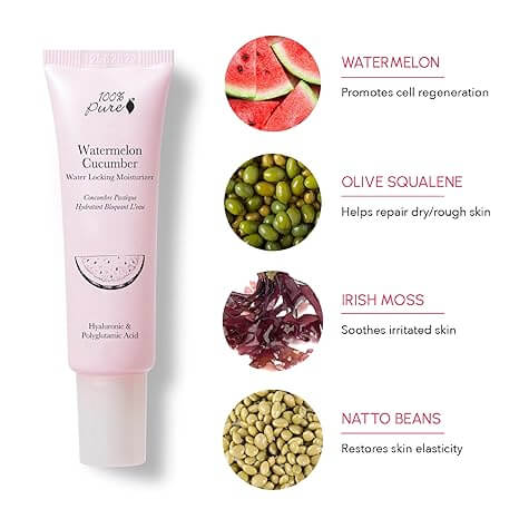 Watermelon + Cucumber Water Locking Moisturiser - 100% Pure