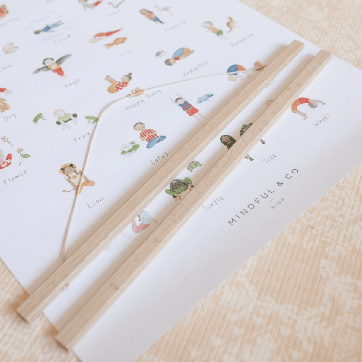 Bamboo straws on a sheet of paper with illustrations and 'Mindful & Co' branding.