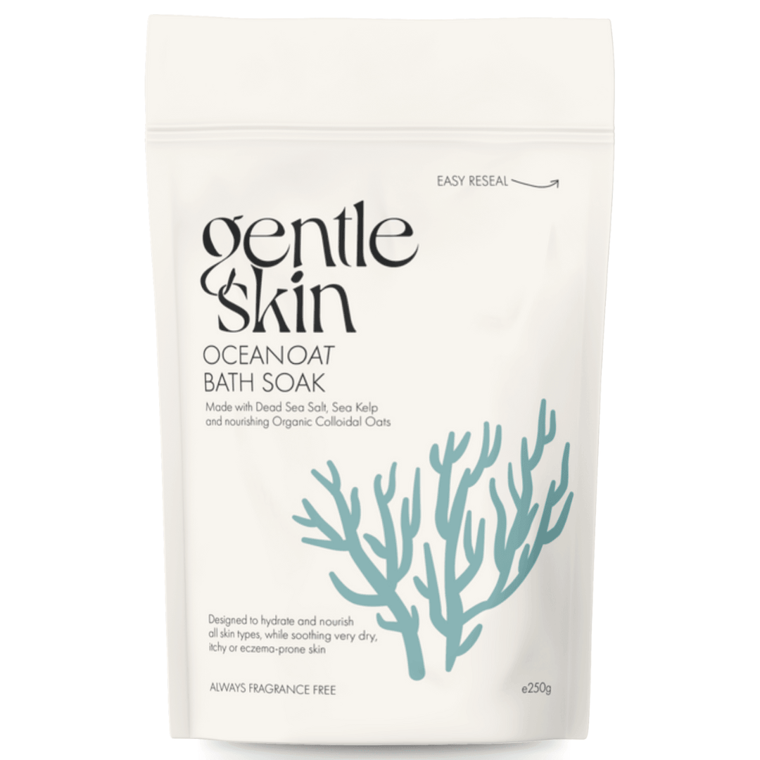 Ocean Oat Bath Soak package featuring colloidal oat bath soak for sensitive skin care.