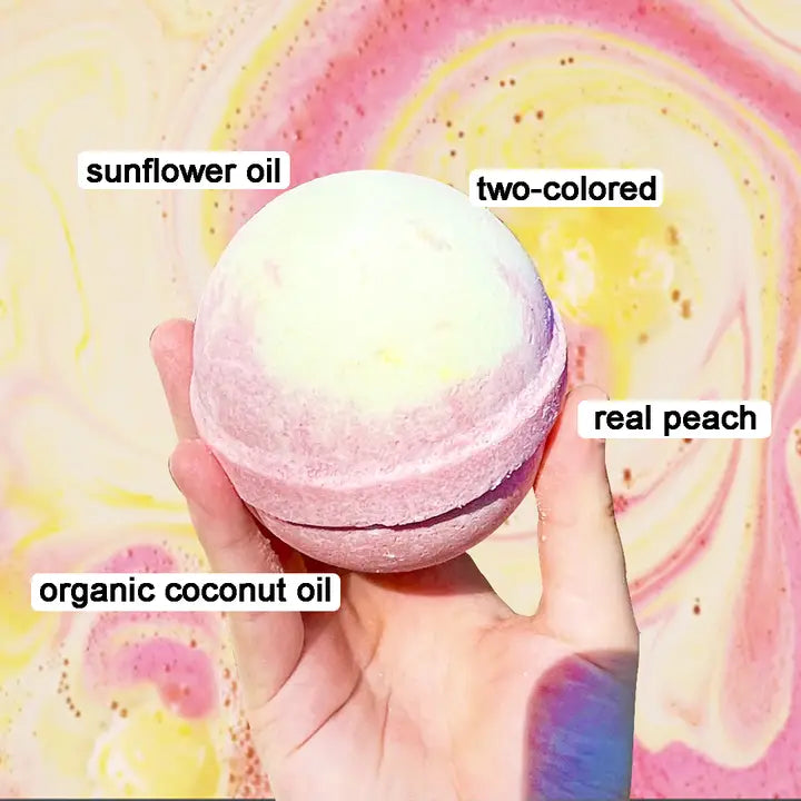 Georgia Peach Large Bath Bomb - 8oz-Pure Drop-Live in the Light Naturally Ltd