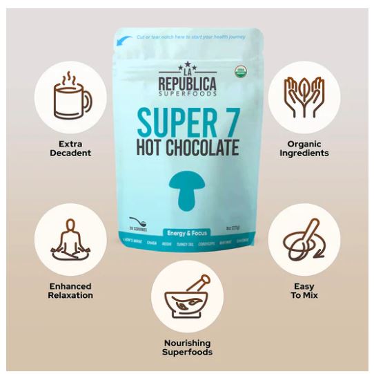 Hot Chocolate with 7 Superfood Mushrooms 227g - La Republica