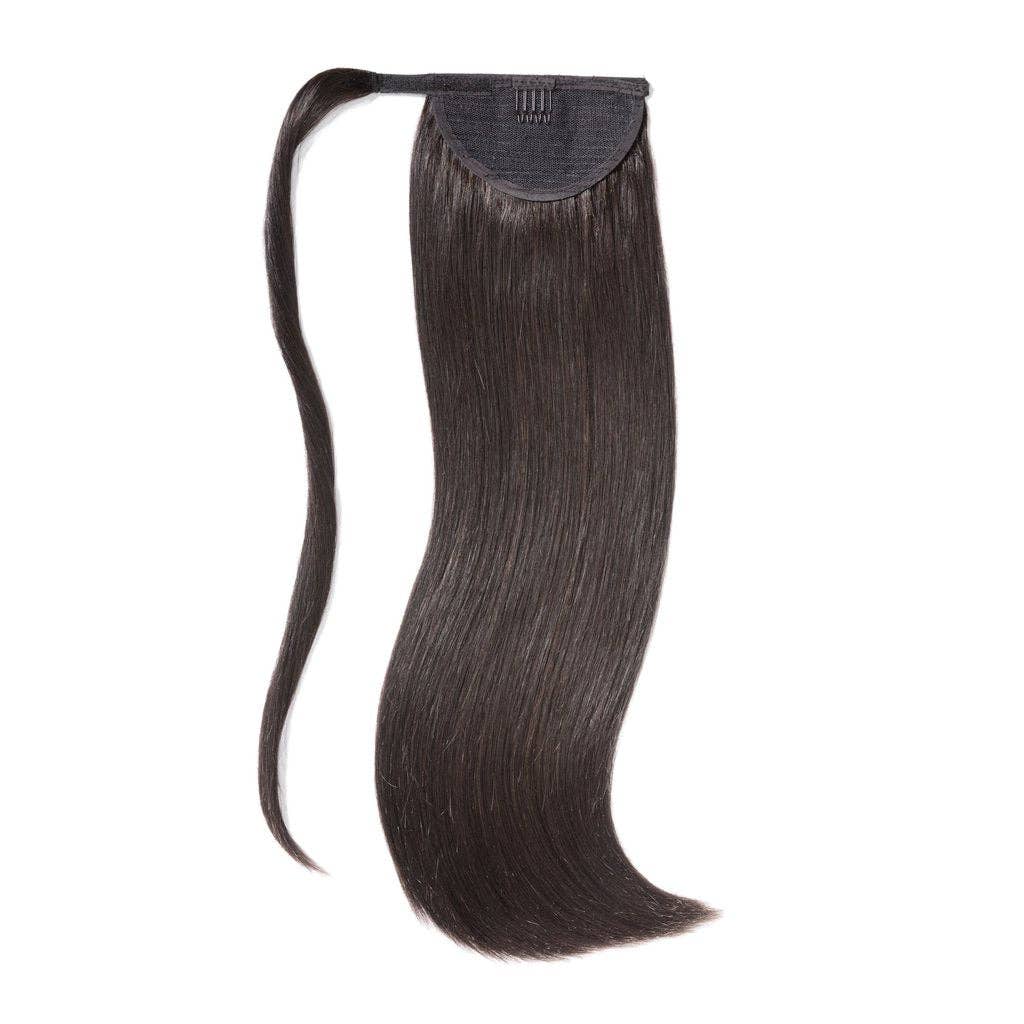 chocolate brown ponytail hair extension, 20-inch silky straight hairpiece for instant glamour and volume.