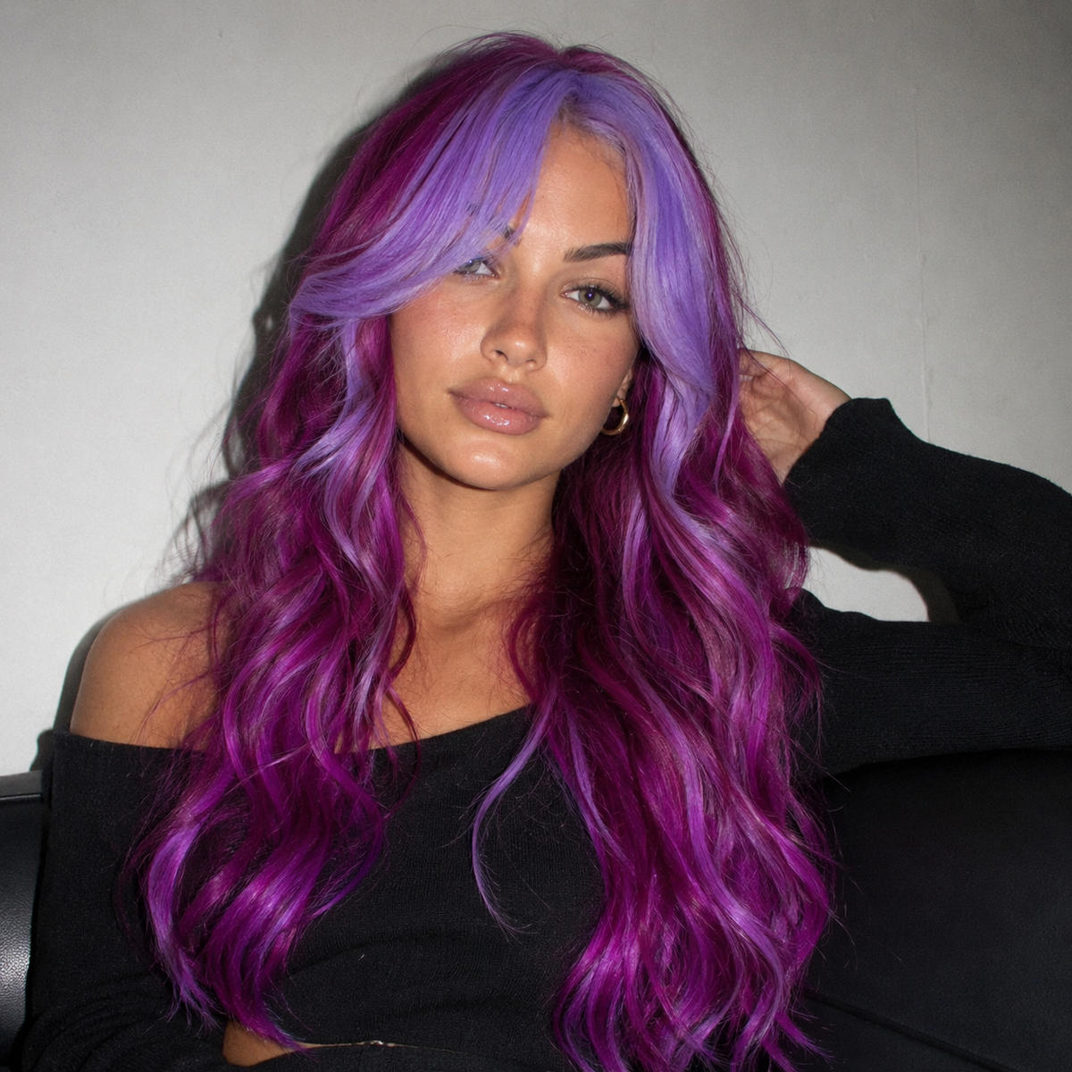 "Harmony" - Long Wavy Ombre Purple Wig