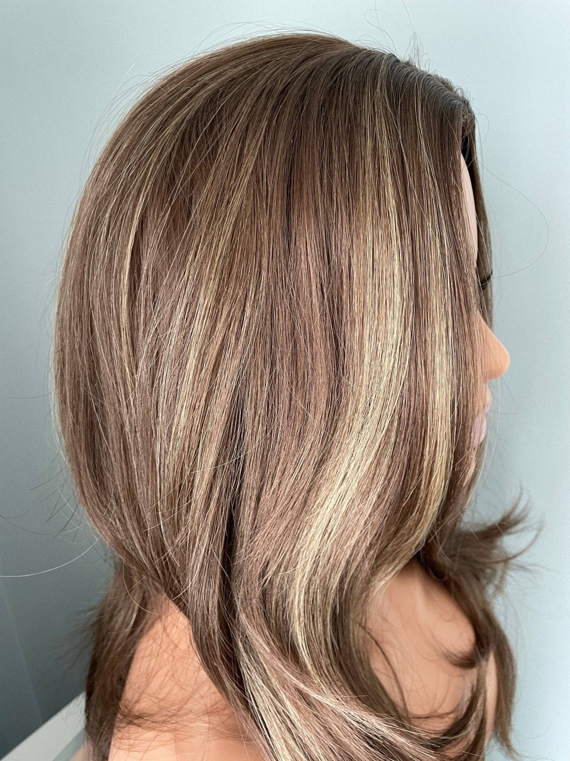 "Yaz" - Brown Layered Wig with Blonde Highlights