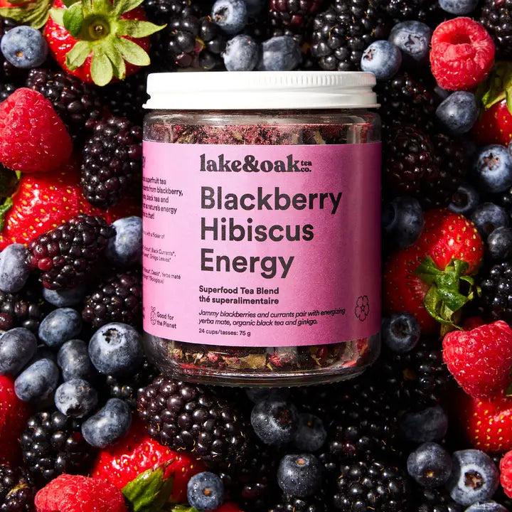 Blackberry Hibiscus Energy - Superfood Tea Blend 300g-Lake Oak Tea