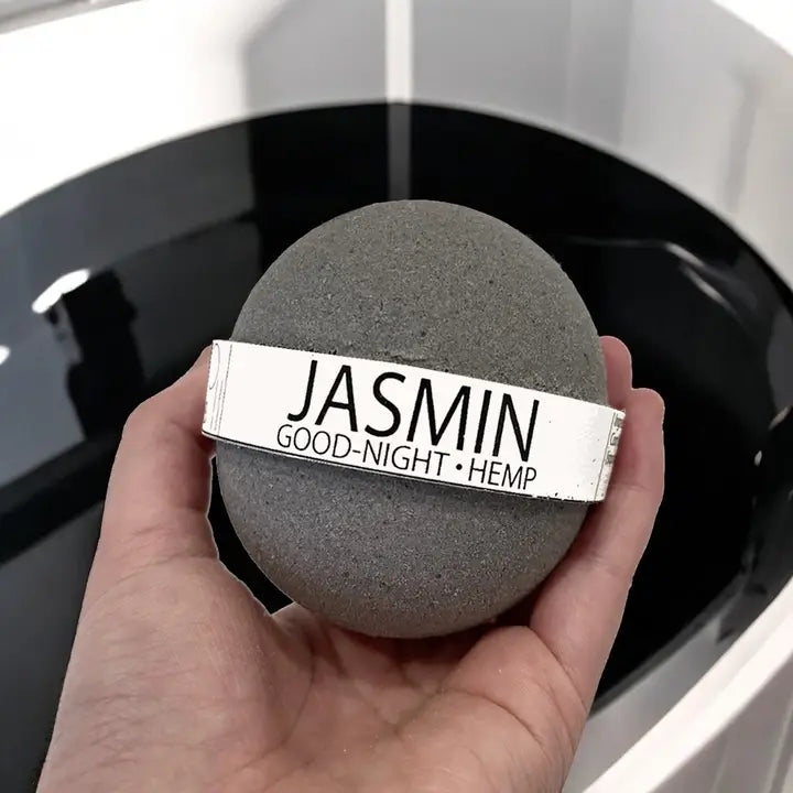 Goodnight Jasmine and Hemp Oil Large Bath Bomb - 8oz-Pure Drop-Live in the Light Naturally Ltd