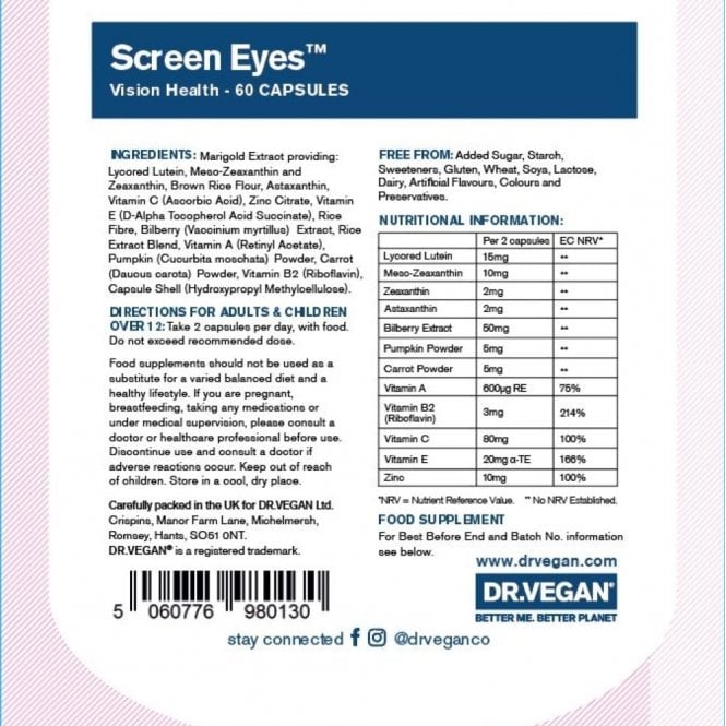 DR.VEGAN Screen Eyes, 60 caps