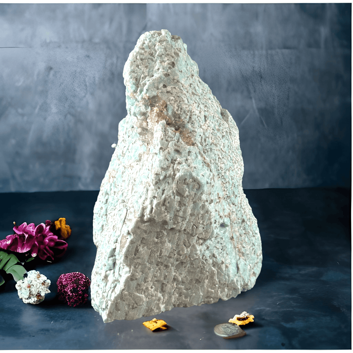 Amazonite Crystal Freeform with Smoky Quartz - 7.6 KGS