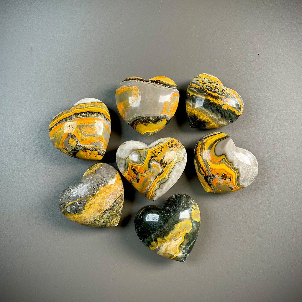 Bumblebee Jasper Heart 4-5cms