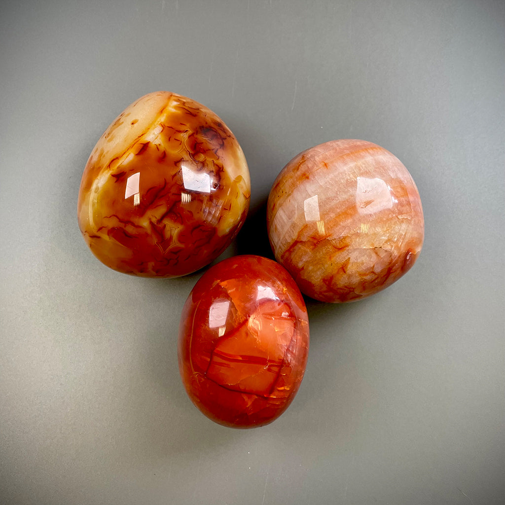 Carnelian Orange Crystal Palm Stones - Ethically Sourced