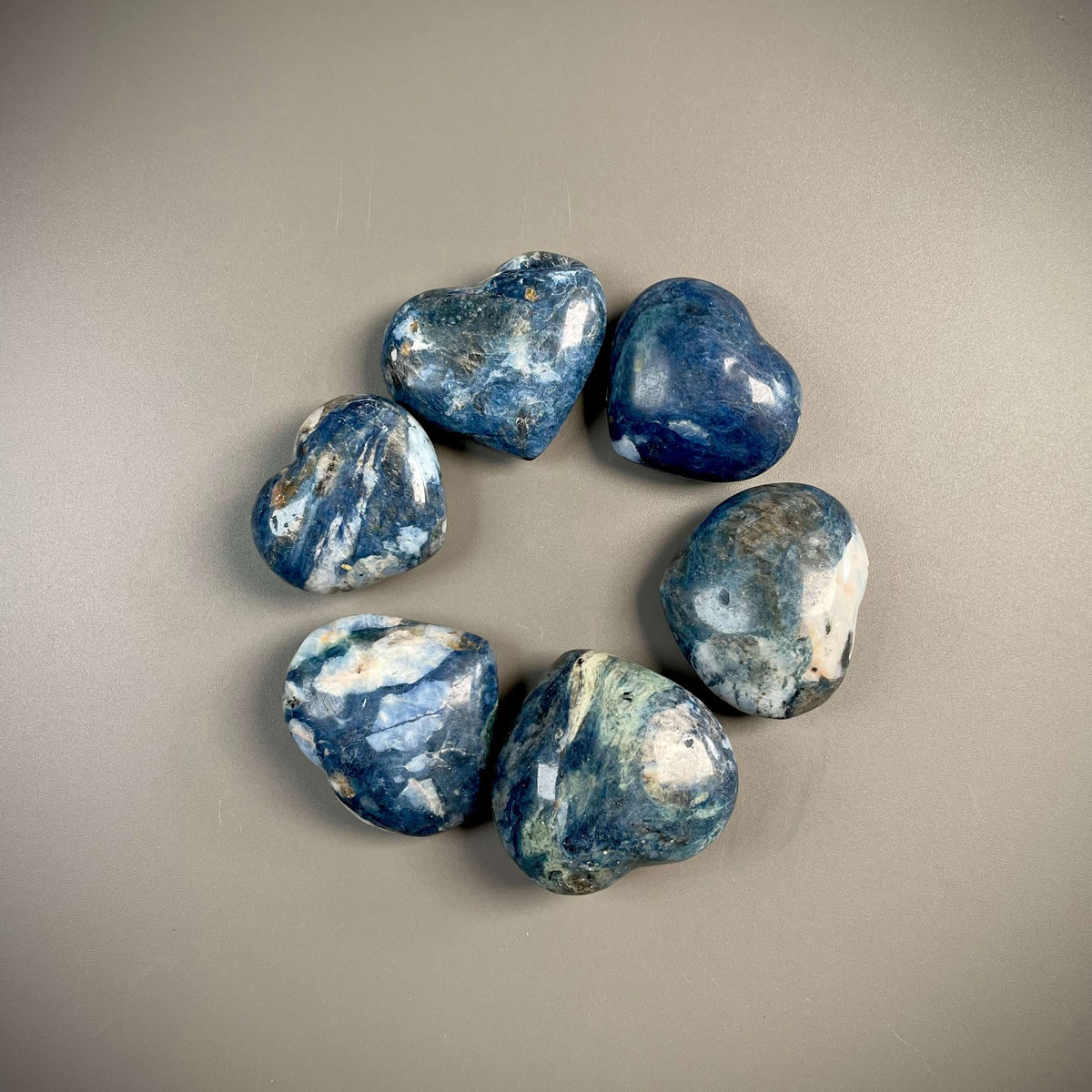 Dumortierite Crystal Hearts