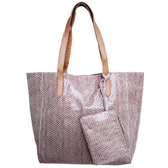 Python Emma Tote Bag - Mauve-Live in the Light Naturally Ltd