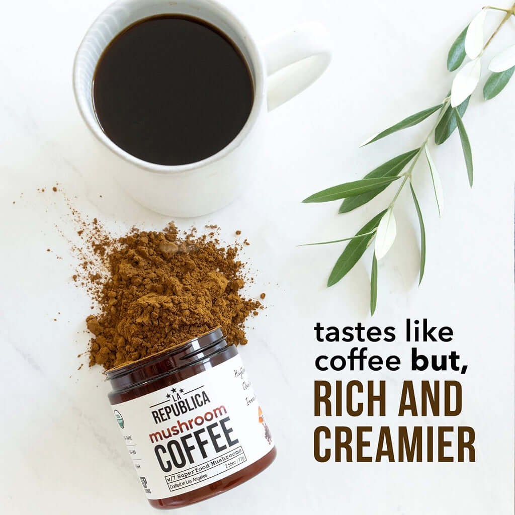 Instant 7 Mushroom Coffee – Wild-Crafted Superfood Blend |La Republica