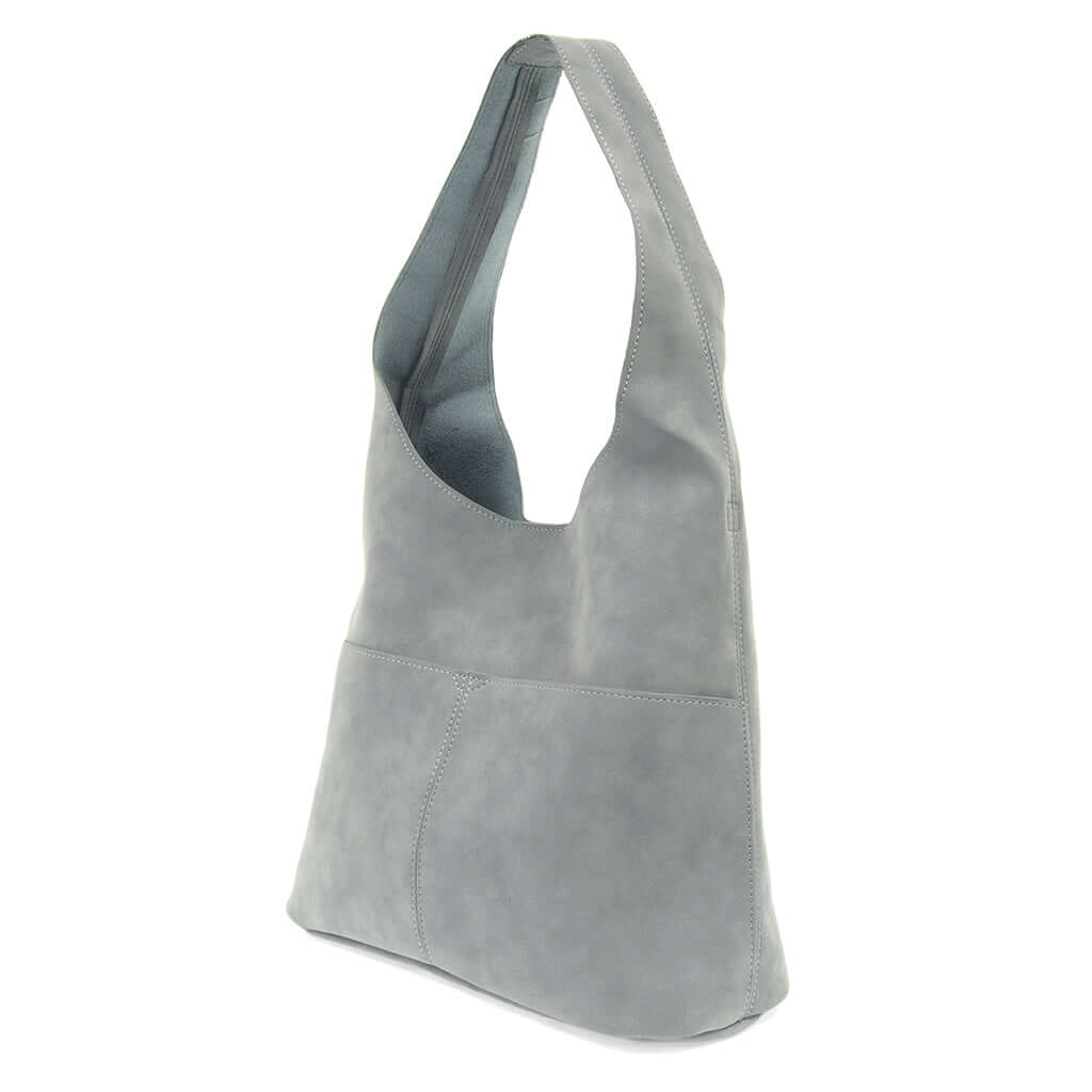 Jenny Faux Suede Hobo - Dusty Blue