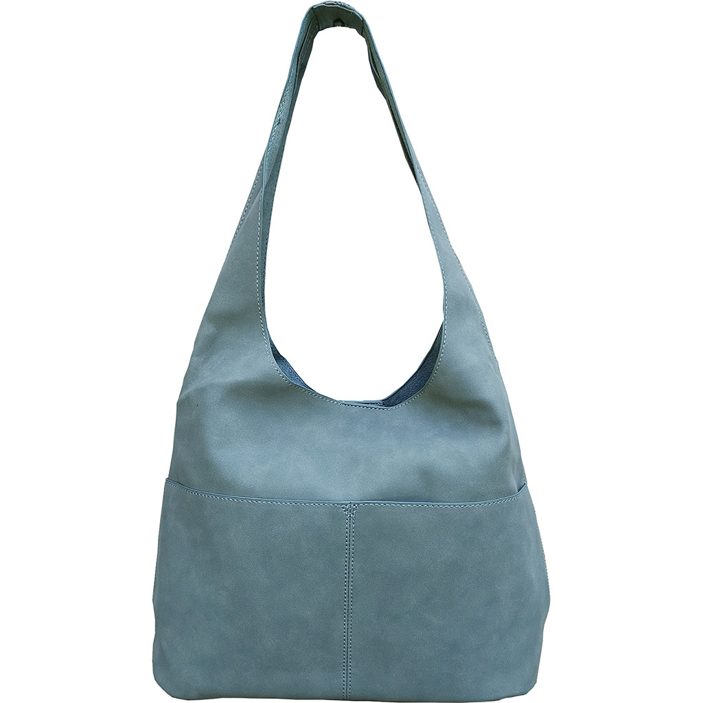 Jenny Faux Suede Hobo - Dusty Blue-Live in the Light Naturally Ltd