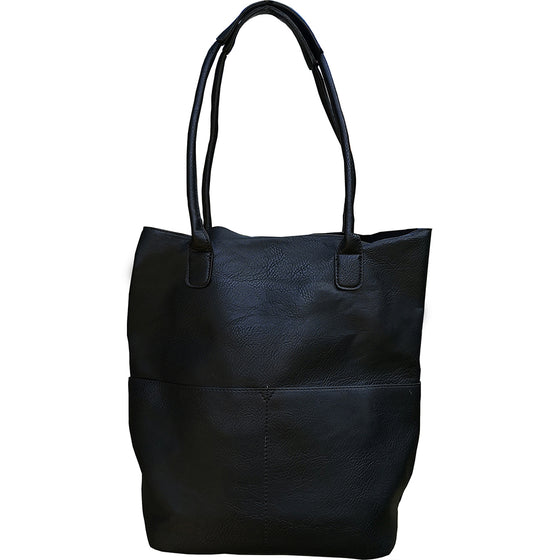 Kelly North South Front Pocket Tote - Black-Live in the Light Naturally Ltd