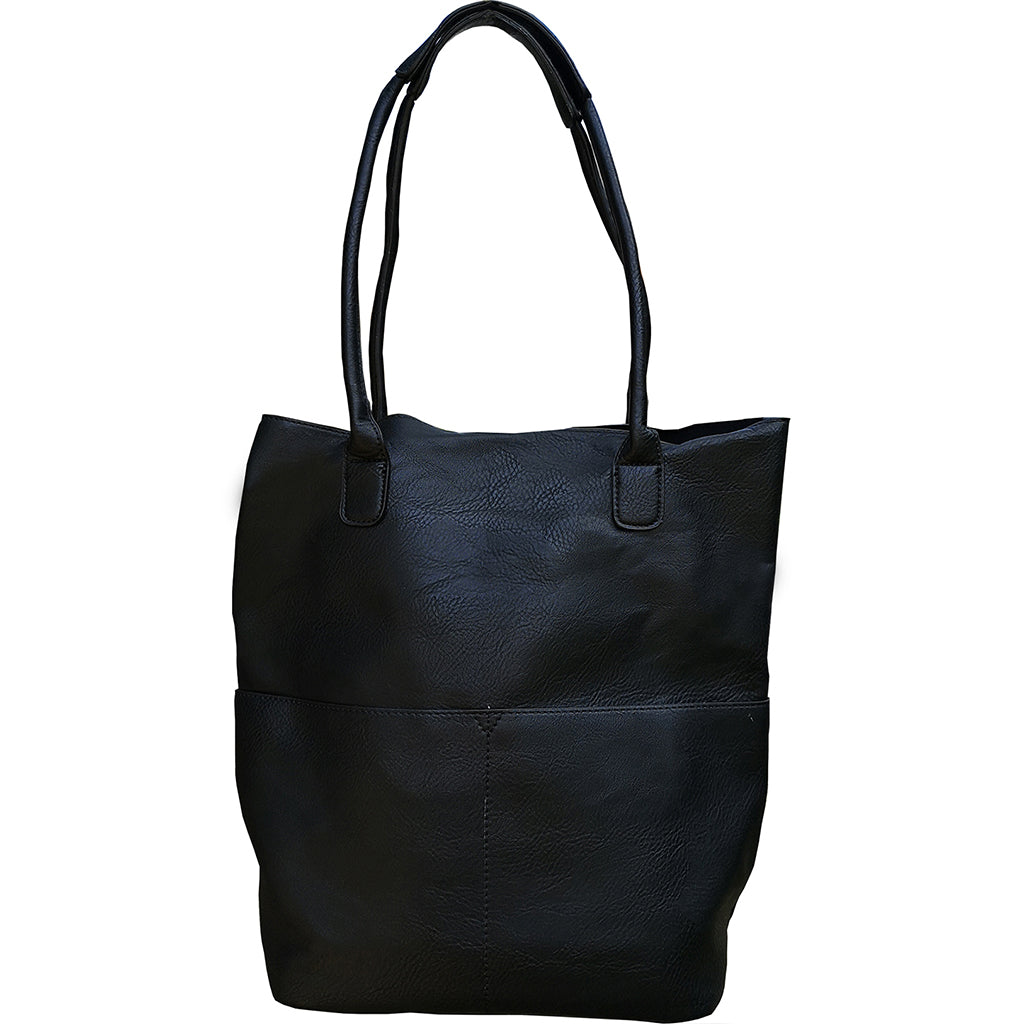 Kelly North South Front Pocket Tote - Black-Live in the Light Naturally Ltd