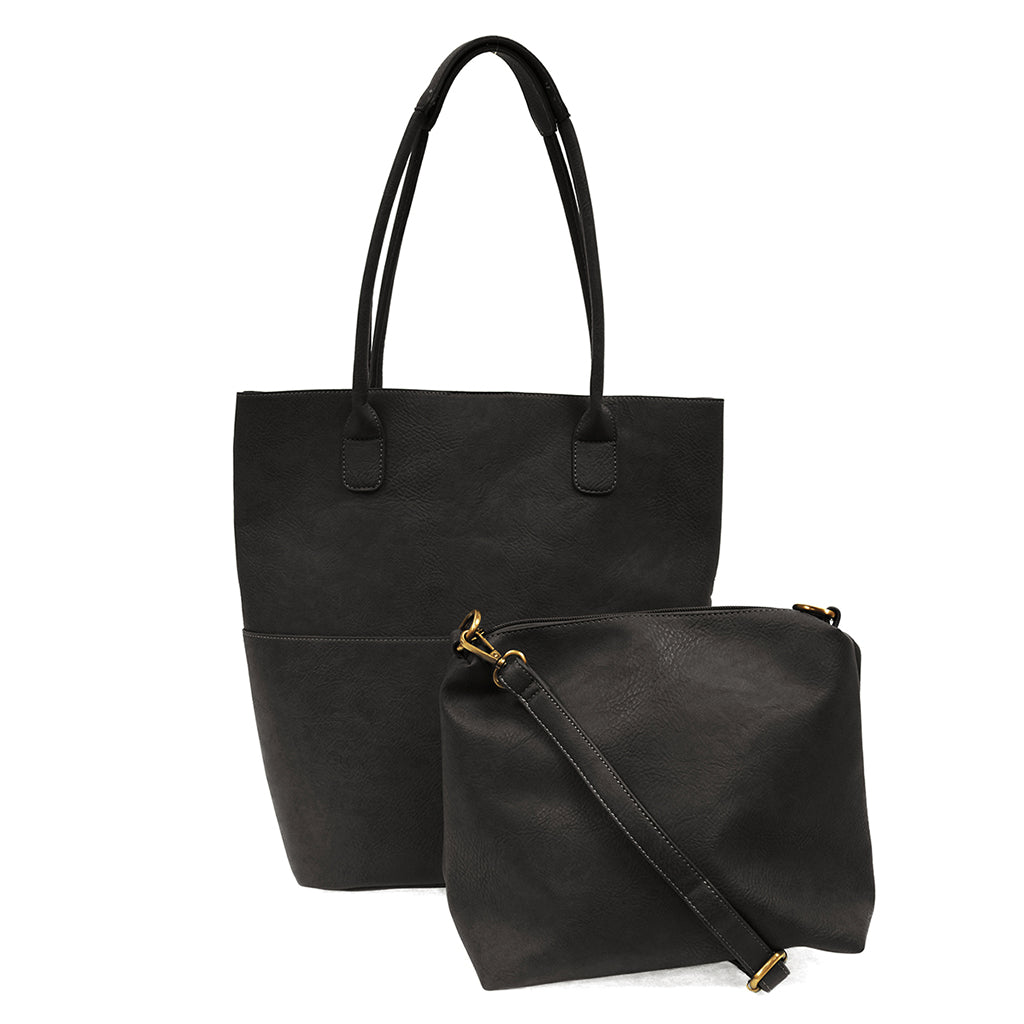 Kelly North South Front Pocket Tote - Black-Live in the Light Naturally Ltd