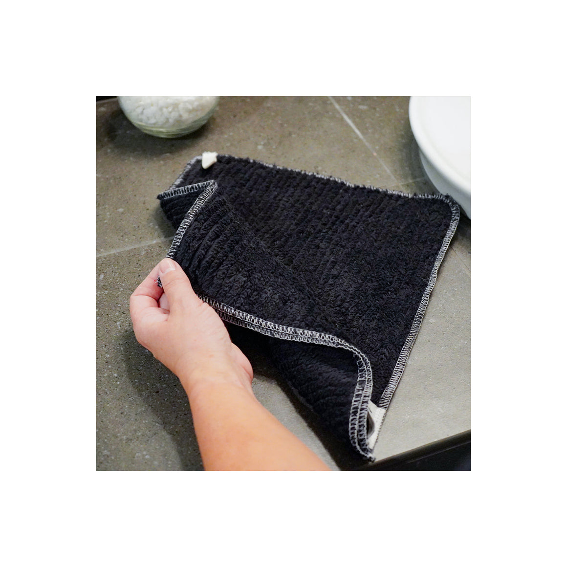 Make Up Towel - Black Cotton Chenille