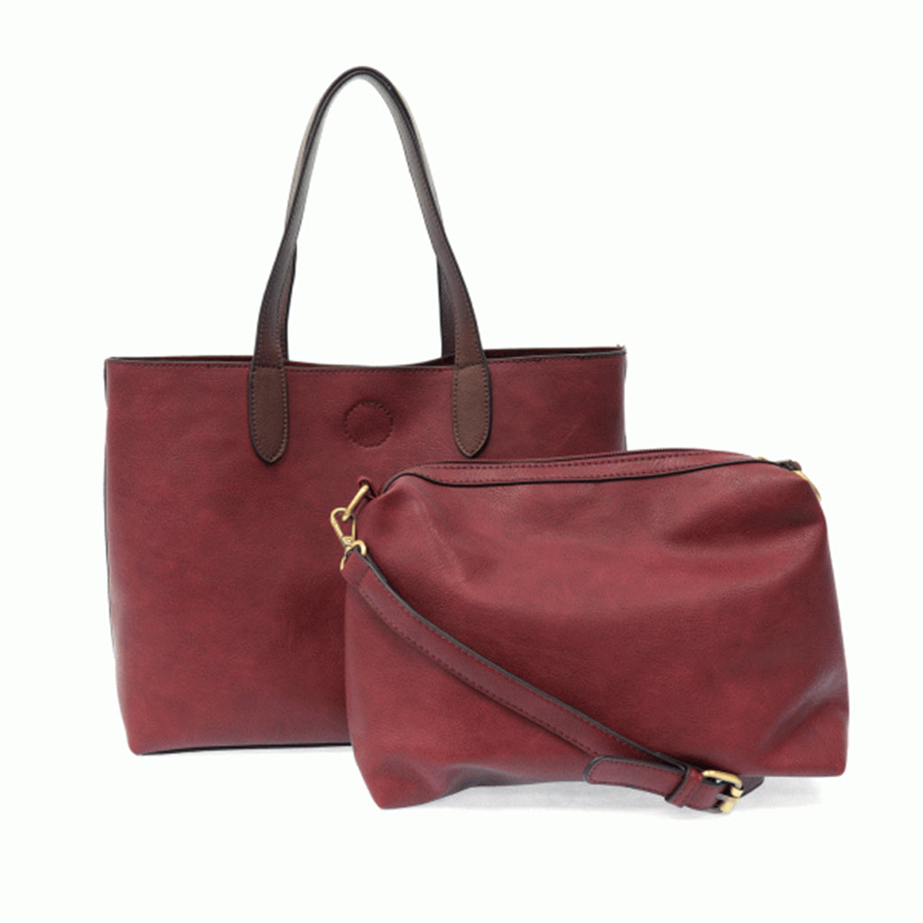 Mariah Medium Convertible Tote - Merlot