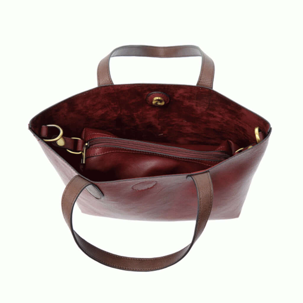 Mariah Medium Convertible Tote - Merlot