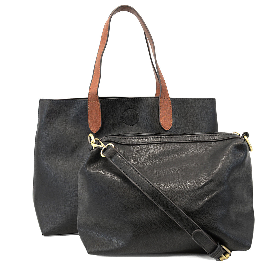 Mariah Medium Convertible Tote - Black-Live in the Light Naturally Ltd