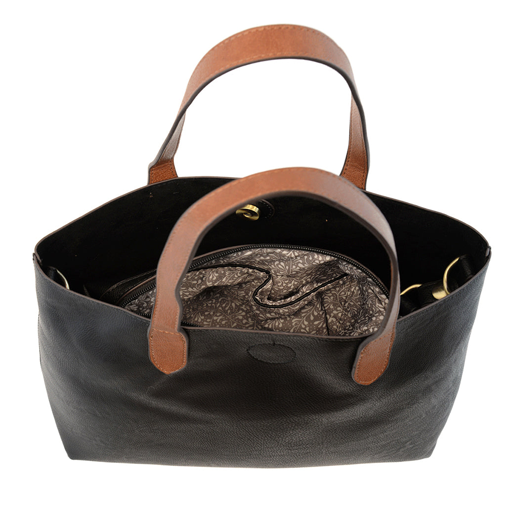 Mariah Medium Convertible Tote - Black-Live in the Light Naturally Ltd