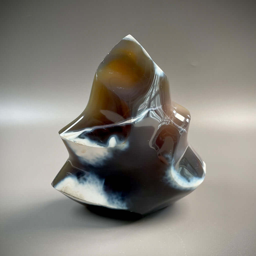 Orca Agate Crystal Flame