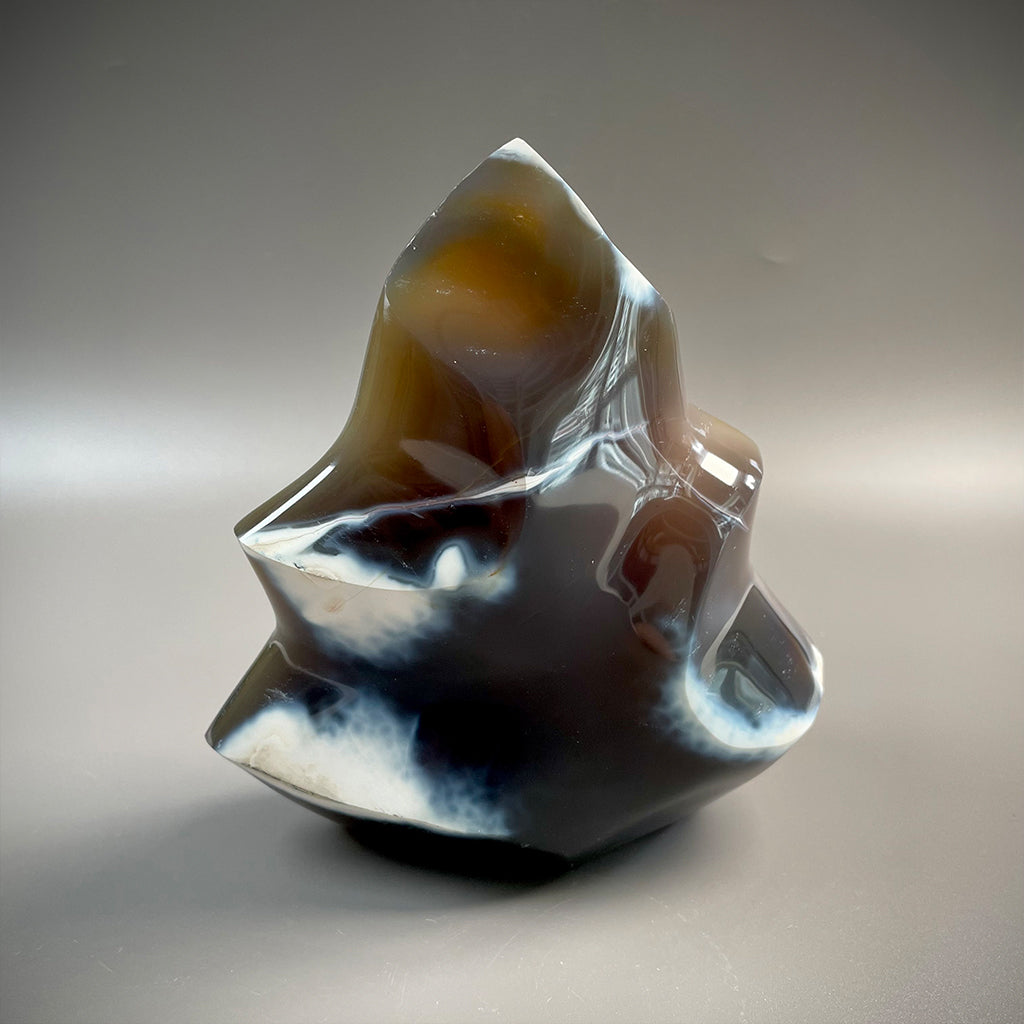 Orca Agate Crystal Flame