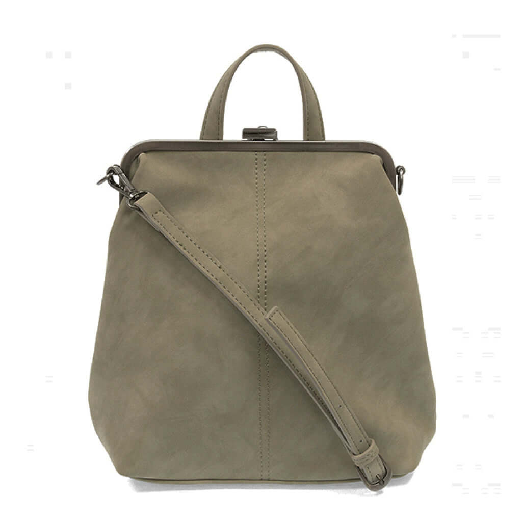 Phyllis Nubuck Frame Convertible Backpack - Cement