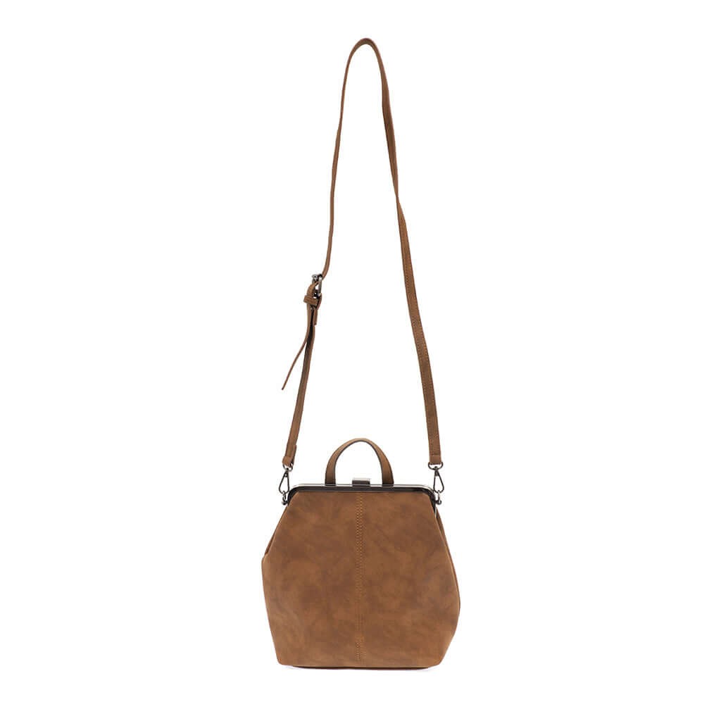 Phyllis Nubuck Frame Convertible Backpack - Chestnut