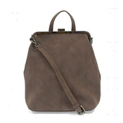 Phyllis Nubuck Frame Convertible Backpack - Chocolate