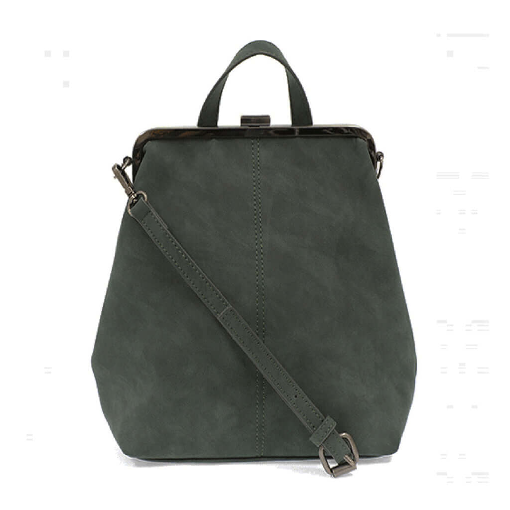 Phyllis Nubuck Frame Convertible Backpack - Peacock