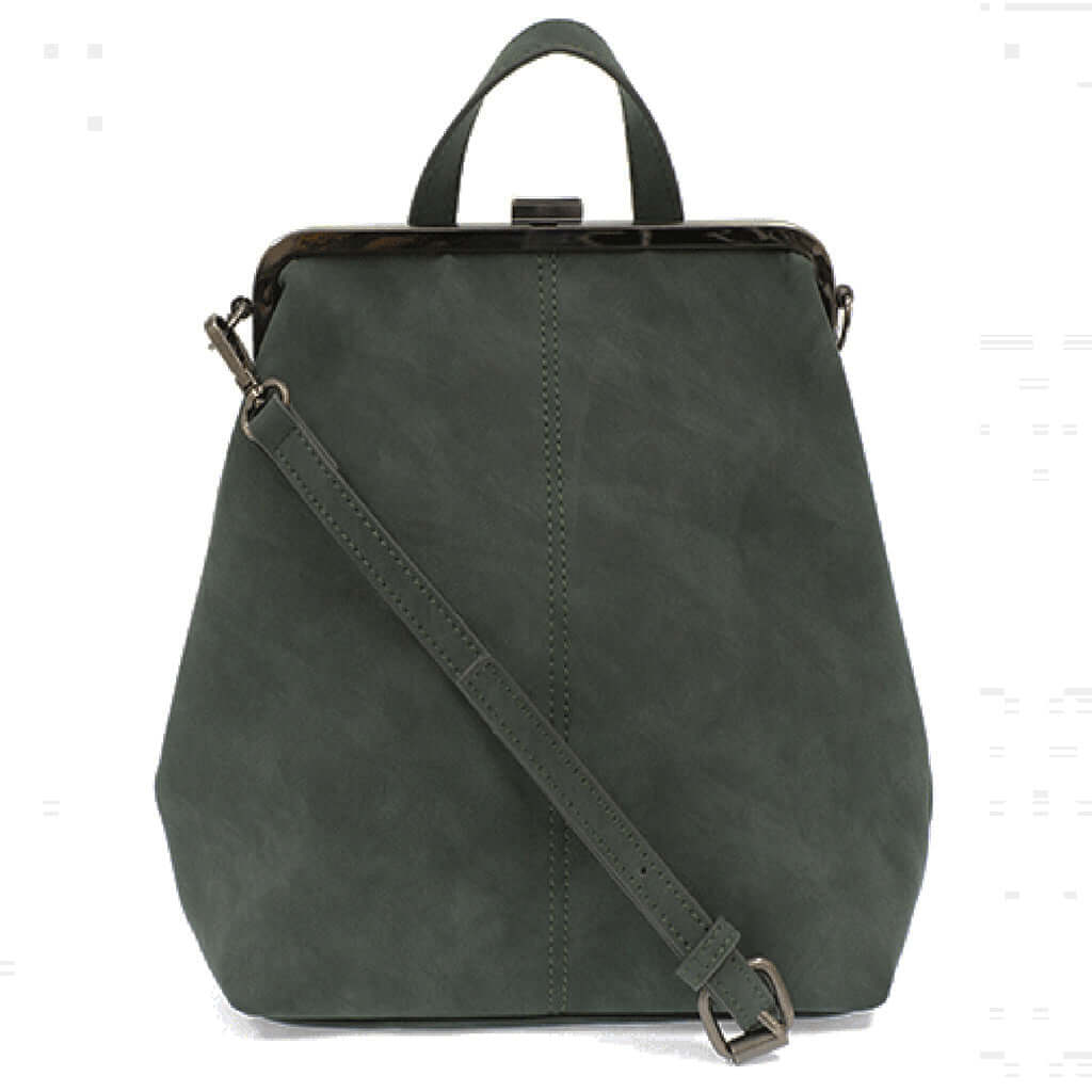 Phyllis Nubuck Frame Convertible Backpack - Peacock